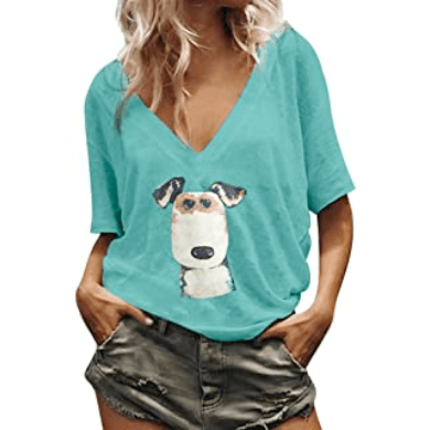 camiseta com estampa de cachorro